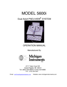 model 5600i dual adult pneuview system operations manual
