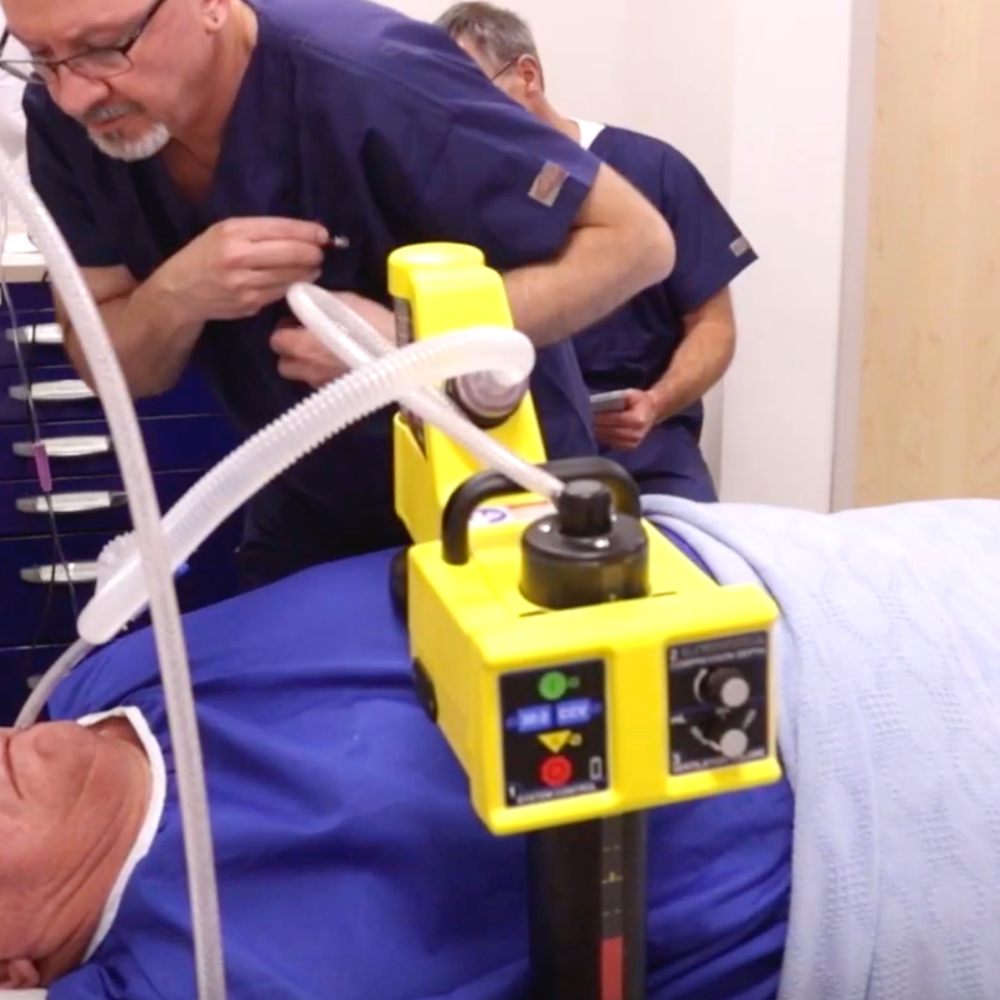 12 life-stat mechanical CPR machine on adult