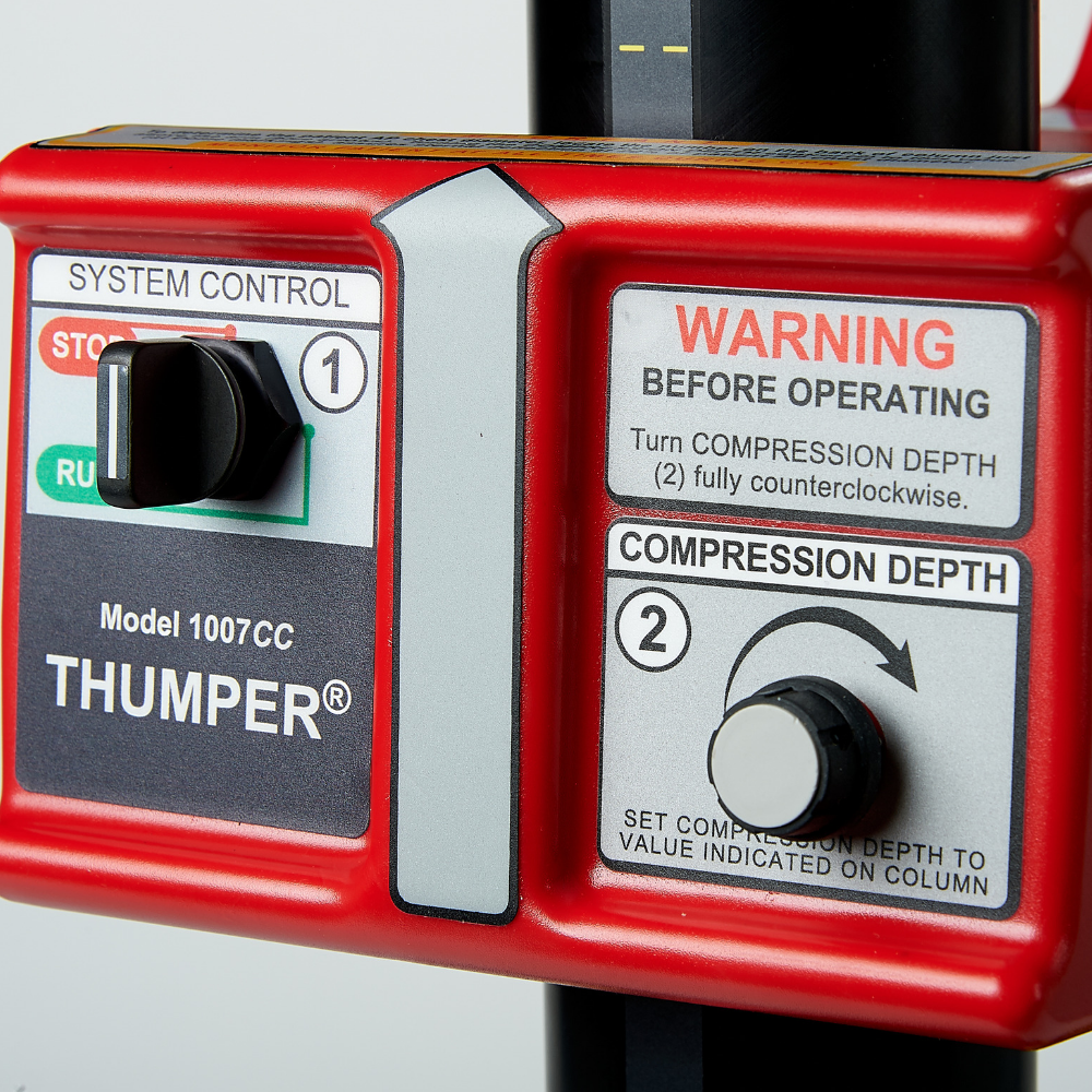 5 close up of Michigan Instruments thumper mechanical CPR system control gauge