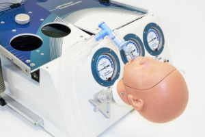 infant test lung simulator on infant dummy