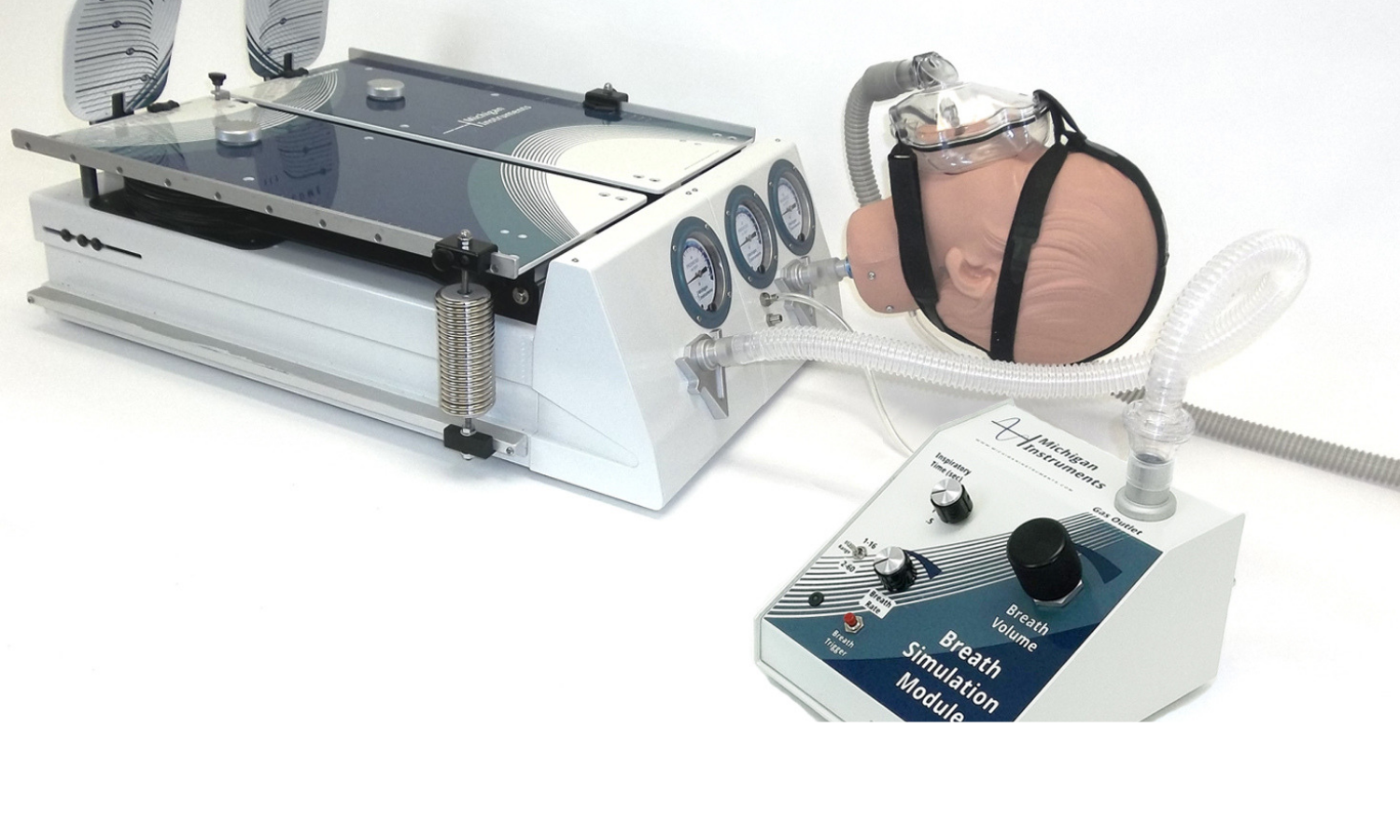 Michigan Instruments training and testing lung simulator with adult head and breath simulation module
