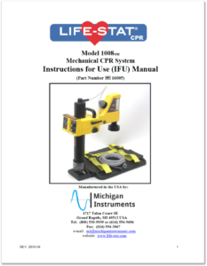 Life-stat CPR model 1008 mechanical CPR system instructions for use manual