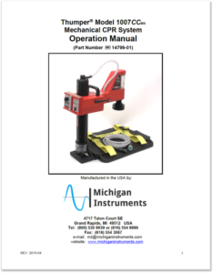 Thumper CPR Device Product Image Michigan Instruments thumper model 1007cc mechanical CPR system operation