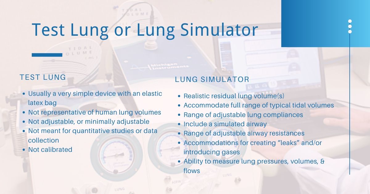 Test Lung or Lung Simulator - not the same things